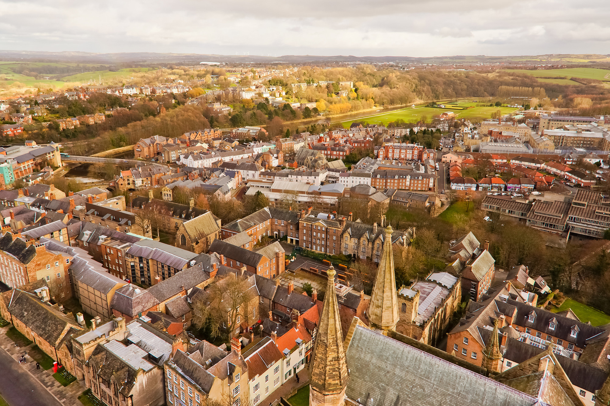 Top view of Durham City, England